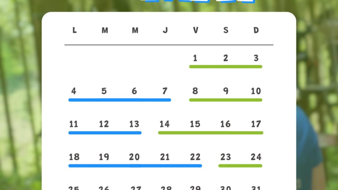 LES JOURS D'OUVERTURE DU MOIS DE MAI 2026